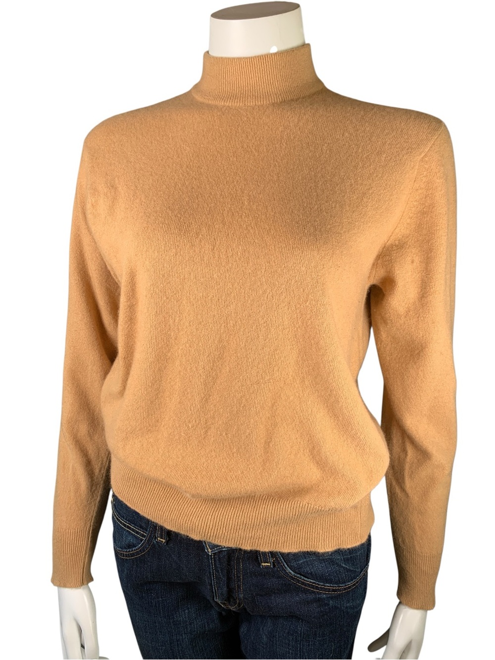Vintage James Pringle 100% Cashmere Mock Neck Sweater Scotland 38